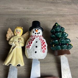 Holiday Figurine Individual Spreader Set of 3 - Angel, Snowman, & Christmas Tree